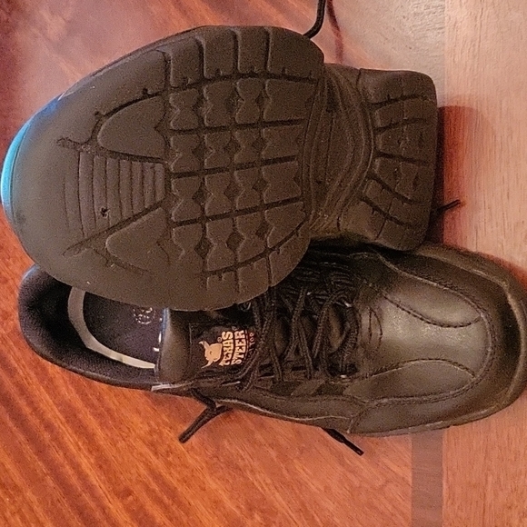 Texas Steer Black Leather Steel Toe Work Shoe - Picture 9 of 10